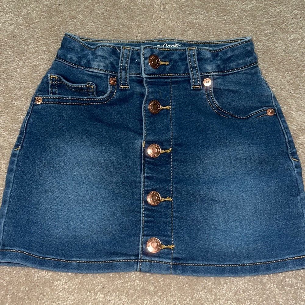 Denim button down skirt